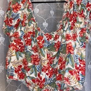 American Eagle off the shoulder ruffle top